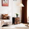 2 Drawer Nightstand, Wooden Dresser Chest With Metal Frame And Wood Top, Freestanding End Table Storage Organizer For Home Bedroom Living Room Office - 3 of 4
