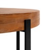 NicBex Cylinder Coffee Table Set of 2 Simple Wooden End Table with Vertical Texture Relief Design for Living Room, Bedroom - 4 of 4
