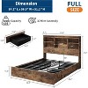 Vintage Wooden Bed Frame with Storage Headboard, 4 Drawers & Built-in Charging Station – Platform Bed, No Box Spring Needed,Full Size,brown - 3 of 4