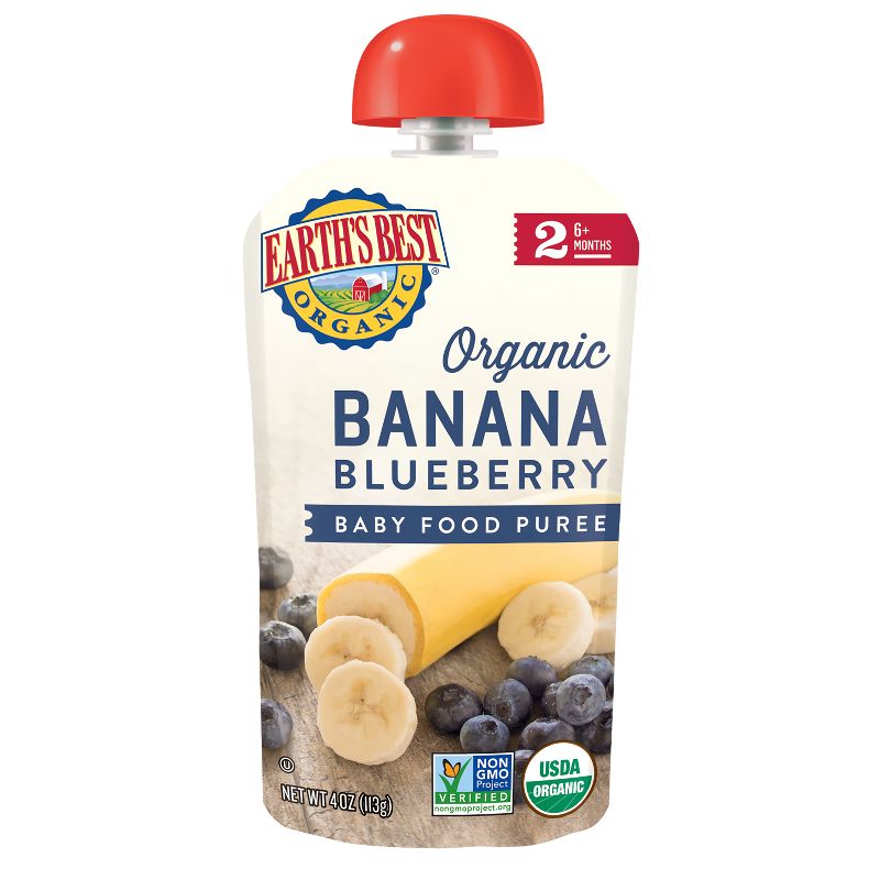 Earth&#39;s Best Organic 4pk Banana Blueberry Baby Food Pouch - 16oz, 3 of 5
