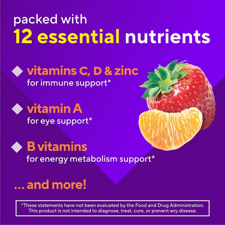 Vitafusion Multi+Immune Gummies - 90ct: Dietary Supplement with Zinc & Citrus Flavor, 90 Chewable Gummies, 5 of 10