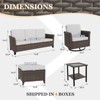 EAGLE PEAK Ocean Vista 6 piece Patio Variated Brown Wicker Sofa Set Swivel Chairs, 3-Seat Sofa - 3 of 4