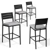Crestlive Products Outdoor Bar Stools Set of 4 Counter Height Bar Stools with Cushions, Patio Bistro Tall Chairs with Back and Footrest - 2 of 4