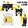CAVINAS Heavy-Duty Foldable Utility Wagon Cart with Adjustable Handle & Cup Holders,Shopping Cart with All-Terrain Quiet Wheels for Gardening - 4 of 4