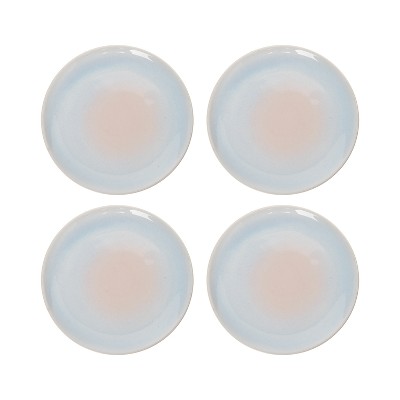 Transpac Ceramic 8" Sanctuary Reactive Glaze Plates Set of 4