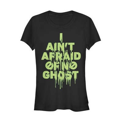 Juniors Womens Ghostbusters Ain't Afraid Of No Ghost T-shirt - Black ...