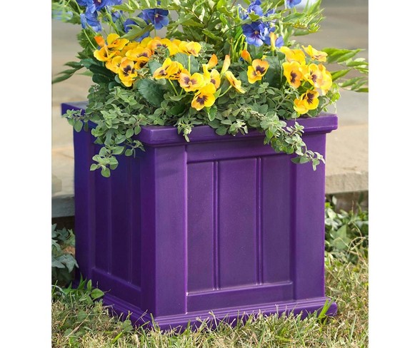 Lexington Self-Watering Planter Box, 20" Square, Iris - Plow & Hearth