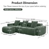 AENKYO U-Shaped Sectional Sofa, Oversized Velvet Modular Couch with 2 Movable Ottomans & Pillows, No Assembly Cloud-Like Comfort - 3 of 4