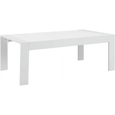 Heynemo Aluminum Outdoor Patio Furniture Coffee Table, All-Weather Modern Rectangle Coffee Table for Balcony, Garden