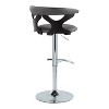 LumiSource Set of 2 Gardenia Adjustable Barstools Black Wood/Chrome Metal/Gray PU - 4 of 4