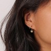 3 Pairs Small Gold Hoop Earring, 14K Gold Plated Earring Stacks Butterfly Heart Star Moon Bow Four Leaf Rhombus Round CZ Pearl - 4 of 4