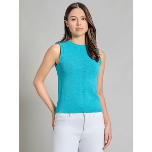 Crew Neck Knit Tank Top - 1 of 3