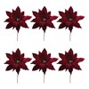 Glittered Poinsettia Flower Stem (Set of 6) - 2 of 3
