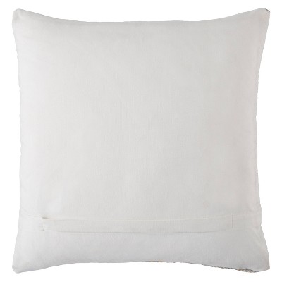 Teal and Cream Embroidered Square Throw Pillow 18x18