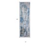Blue Gold and Gray Abstract Power Loom Area Rug With Fringe - 3 of 3