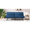 Dyonery 70" Memory Foam Folding Convertible Linen Futon Sofa Couch,Detachable Cushion,Adjustable Backrest, for Living Room,Office,Apartment, Black - 2 of 4