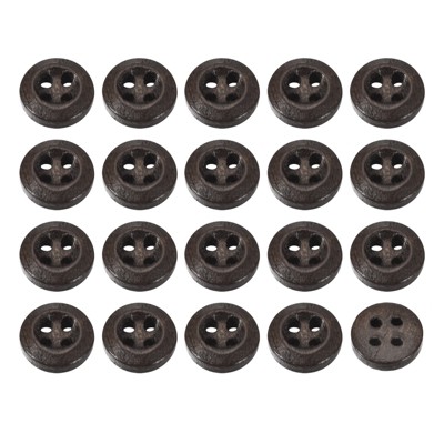 Unique Bargains Wooded Sewing DIY Craft Clothing Sewing Round Buttons 50 Pcs