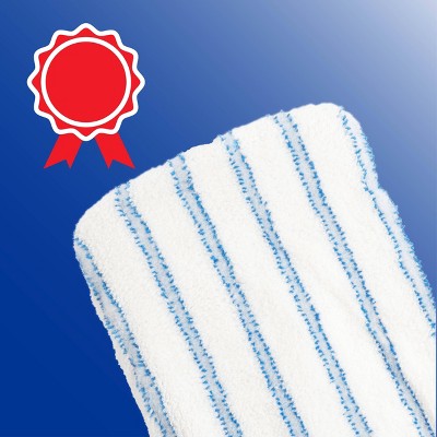 White and Blue Microfiber Flat Mop Refill for Hardwood Floors