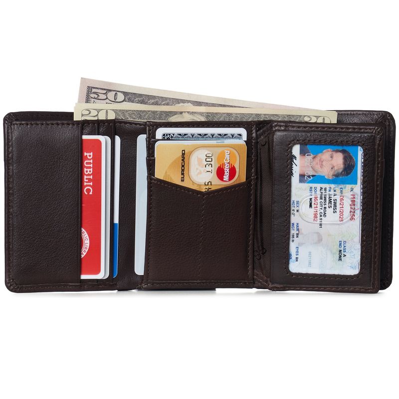 Alpine Swiss RFID Mens Theo OVERSIZED Trifold Wallet Deluxe Capacity With Divided Bill Section Camden Collection Comes in a Gift Box, 2 of 8