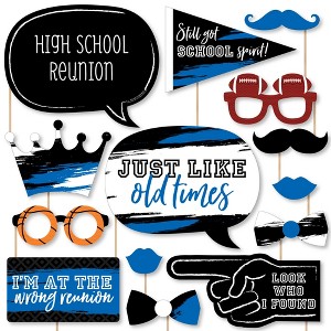 Big Dot of Happiness Reunited Blue - Royal Blue School Class Reunion Party Photo Booth Props Kit - 20 Count - 1 of 4