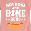 Girls' - Instant Message - Hot Dogs And Home Runs Fitted Short Sleeve Graphic T-Shirt - 2 of 4