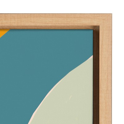 Sylvie Mexico City Morning Abstract Canvas Wall Art with Natural Frame