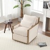 TIRAMISUBEST Beige Swivel Barrel Club Chair: A Comfy Accent Sofa for the Living Room, Perfect Arm Chair for Nurseries, Hotels, Bedrooms & Offices - 3 of 4