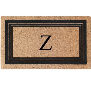 A1HC Natural Coir and PVC Backing 18"x30" Classic Border Monogrammed Flock Door Mat, Anti-Shed Doormat - 1 of 4