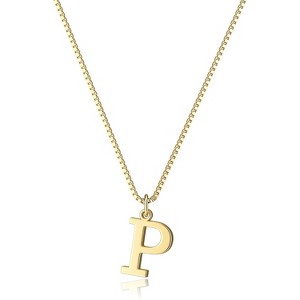 Personalized Initial Choker Gold Plated Dainty Letter Pendant Necklace Gift Gold-P - 1 of 4