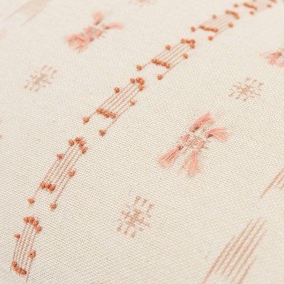 Ivory and Blush Oversized Striped Lumbar Throw Pillow