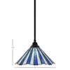 Toltec Lighting Any 1 - Light Pendant in  Matte Black with 16" Sea Ice Art Glass Shade - 2 of 2