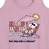 Women's - Peanuts - Snoopy On A Beach Hard Work Never Hurt Anyone Graphic Racerback Tank - 2 of 4