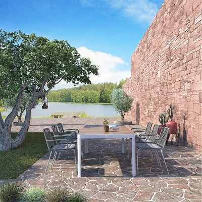 Dalston 7pc Patio Dining Set with Rectangular Table - Amazonia