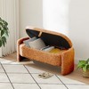 CAVINAS Oval Storage Ottoman Bench, 3D Lamb Fleece Fabric Bench with Large Storage Space, Ottoman Foot Rest for the Living Room, Entryway and Bedroom - 2 of 4