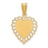 Black Bow Jewelry 14k Yellow Gold Satin Scalloped Heart Pendant, 15mm - 3 of 4
