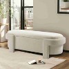 CAVINAS Storage Bench for Bedroom,Polyester Storage Ottoman Bench with Hidden Storage Space for Living Room,Bedroom,Gray/Beige - 2 of 4