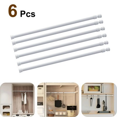 LunaLulinlk Mumo 6 Pcs Spring Tension Curtain Rod,Multifunctional Adjustable Rods for Kitchen Bathroom Wardrobe Closet