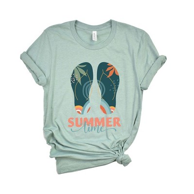Simply Sage Market Women's Boho Summer Time Flip Flops Short Sleeve Graphic Tee