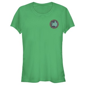 Juniors Womens Jurassic World: Camp Cretaceous Triceratops Silhouette Pocket T-Shirt - 1 of 3