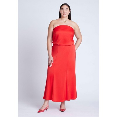 ELOQUII Maxi Satin Skirt