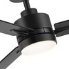Airsurfer 48" LED Propeller Ceiling Fan in Matte Black with Color-Changing Light and Remote 3-Blade Design - 4 of 4