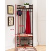 Kings Brand Furniture Salini Metal Corner Entryway Hallway Storage Bench with Coat Rack - 4 of 4