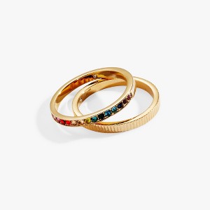Alex And Ani Rainbow Ombre Ring Set of 2 - Gold - 1 of 4