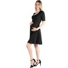 Maternity Knee Length A-Line Elbow Sleeve Dress - 24seven Comfort Apparel™ - 2 of 4