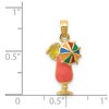 Black Bow Jewelry 14k Yellow Gold and Enamel Tropical Drink Pendant - 4 of 4
