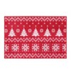 Washable Modern Christmas Tree Printed Rug Non Slip Low Pile Rug Soft Striped Xmas Floor Cover Foldable Indoor Carpet for Living Room Bedroom Office - 3 of 4