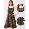 Allegra K Women's Plaid Ruffled Sleeveless Tie Waist A-Line Pinafore Overall Dress - 2 of 4