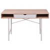 vidaXL Desk with 1 Drawer Oak and White - 2 of 4