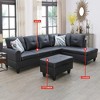 DOMETOUR Living Room Sofa Set 3Pcs(Sofa+Chaise+Ottoman) - 4 of 4