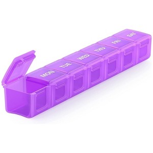 Sukuos XL Pill Box, Case w/Clear Lid, Arthritis-Friendly, BPA-Free, Easy-Clean - 1 of 4